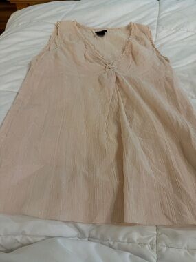 Calvin Klein Jeans Blush Pink Sleeveless V-Neck Blouse